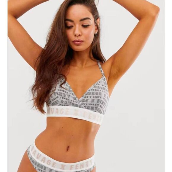 Savage X Fenty Other - Savage X Fenty All Over Logo Triangle Bralette